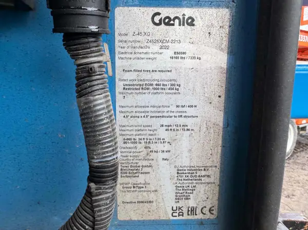 Click Here To Enlarge This Photo Of Genie Articulated Boom - Z45&sol;25 XC - IP103170