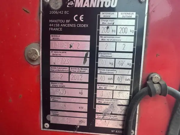 Click Here To Enlarge This Photo Of Manitou Articulated Boom - 120 AETJ 3D - IP103629